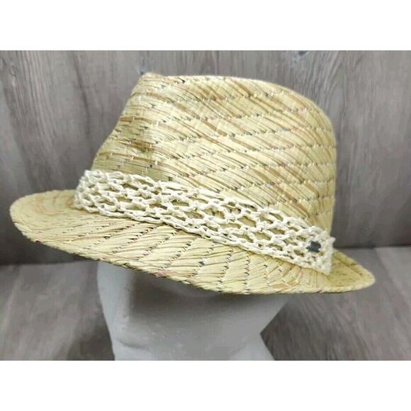 Pistil Women's Hat FEDORA Paper Straw Woven Cap Band Boho Casual Summer Vacation - Picture 1 of 10